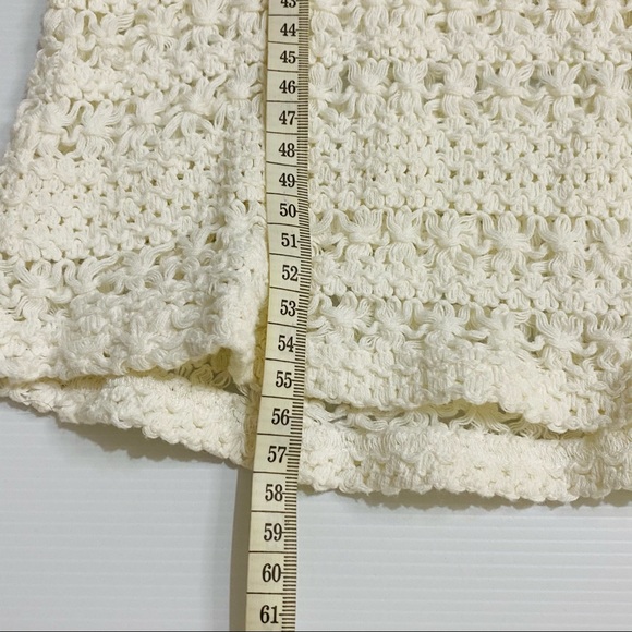 SEED FEMME Womens White Cream 100% Cotton Crochet Sleeveless BOHO Top Size XS - Picture 9 of 11